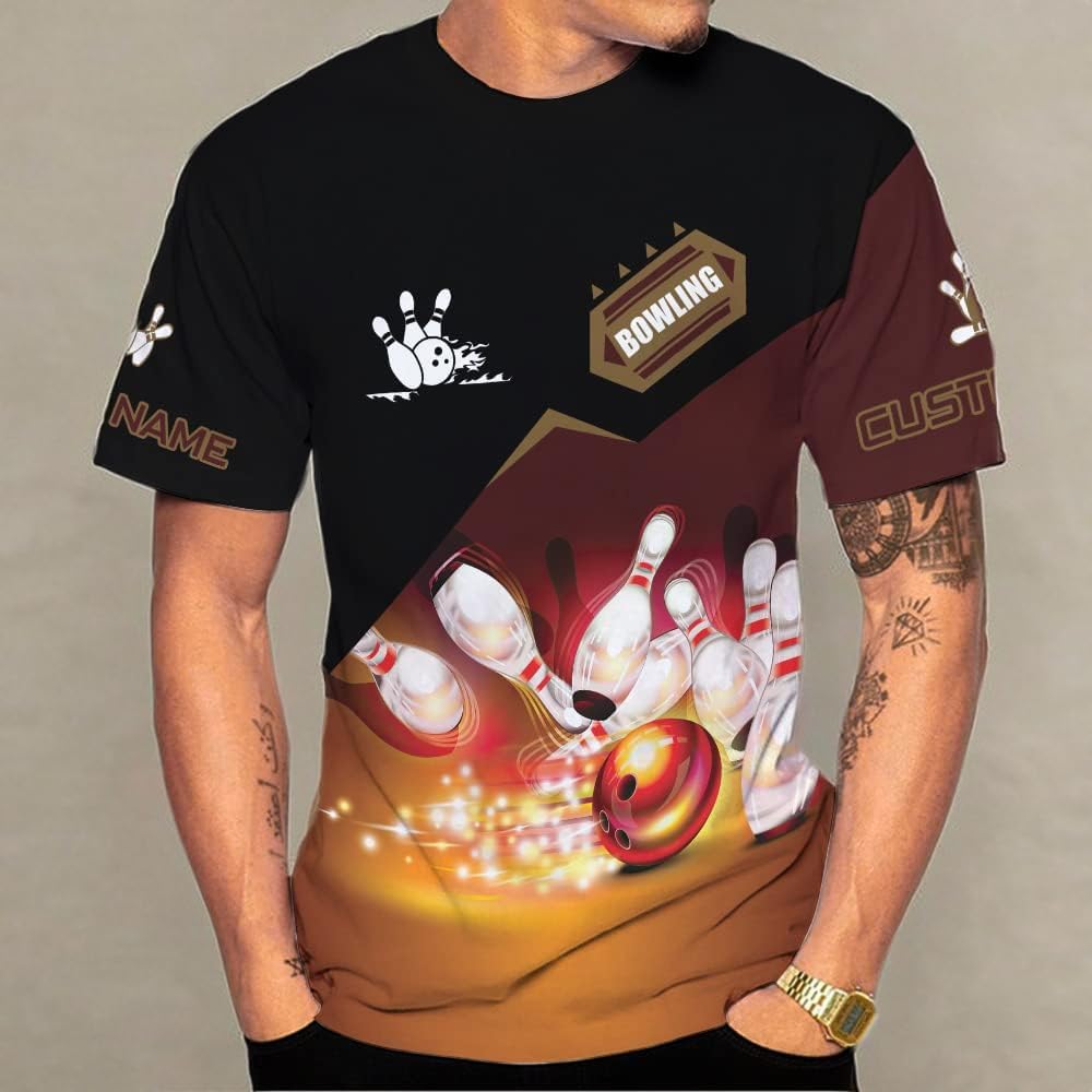 Pretyprints Personalized Bowling Shirt - Custom Bowling Gift for Women & Men