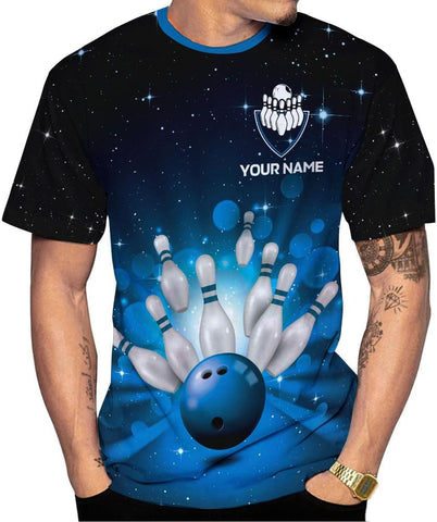 Pretyprints Personalized Bowling Shirt - Custom Bowling Gift for Women & Men