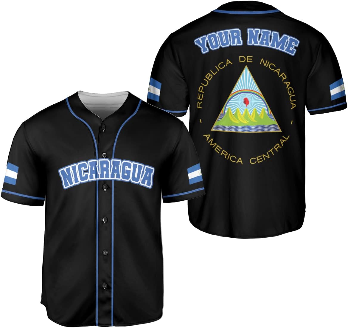 Personalized Nicaragua Baseball Jersey, Custom Nicaragua Baseball Jersey for Men & Women, Nicaraguan Camisas Shirt