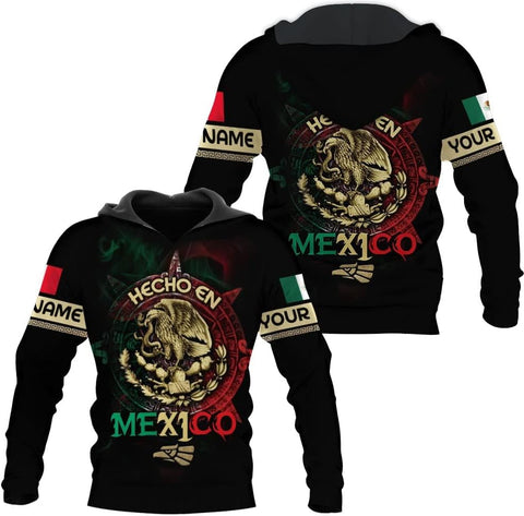 Personalized Name Mexican Hoodie 3D, Customized Mexican Hoodies for Men, Unisex Mexico Hoodie, Mexico Hoodies for Men 1