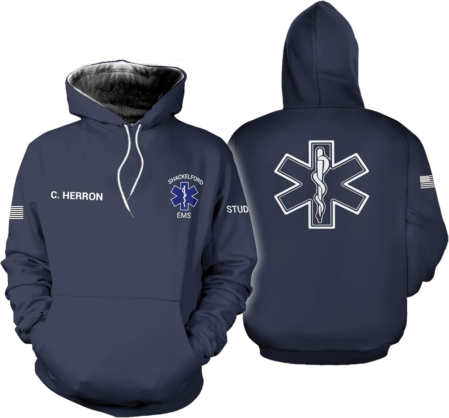 Vybonz Customize Name EMS EMT Hoodie For Men And Women All Over Printed Sportwear T Shirt, Zip Up Hoodie, Sweatshirt
