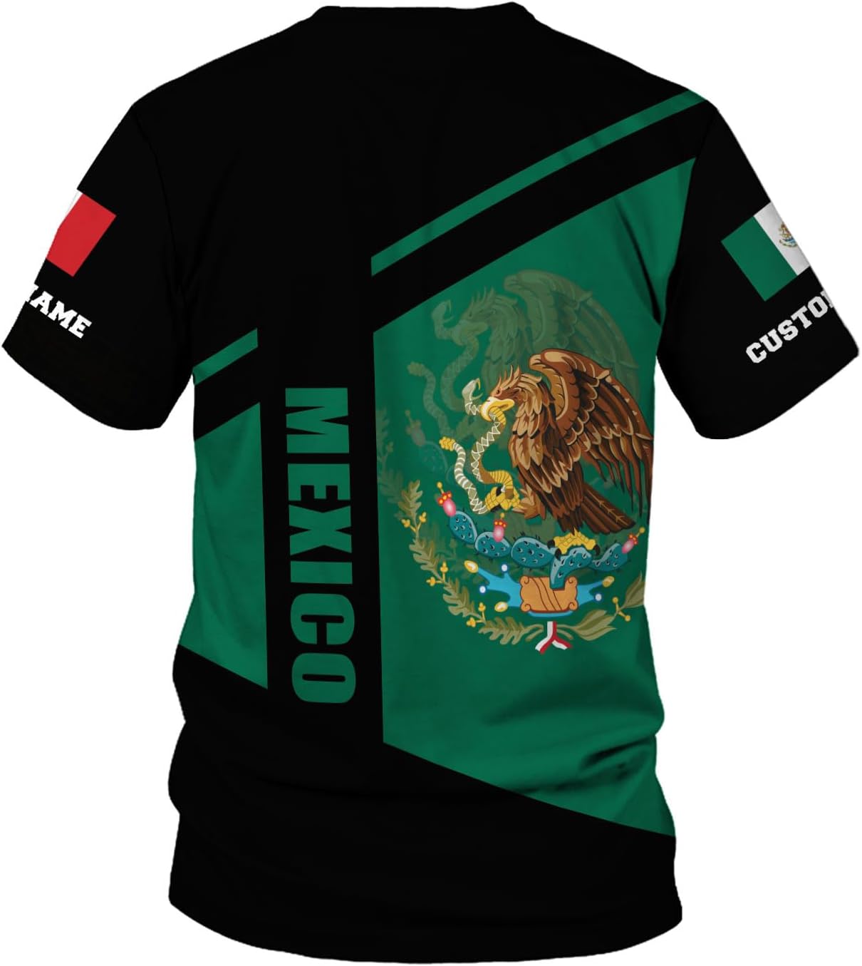 Personalized Mexican Shirts for Men 3D Customized Mexico Shirts for Men Mexico Shirts for Women Mexico Flag Shirt (HD180)