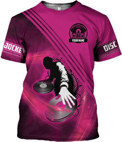 AOVL Personalized DJ Shirts 3D Custom DJ Shirts for Men Women DJ Gifts for Men EDM Music Festival Gifts for Men Music DJ Gift
