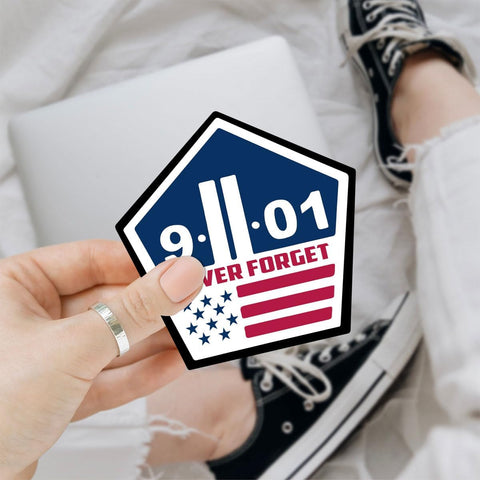 (3Pcs) Never Forget Twin Towers 9/11 Sticker, 9/11 USA Flag Memorial Sticker, Patriotic Day Decal, Memorial Car Decals - Stickers for Laptop Water Bottle Phone Car Window Helmet 3"