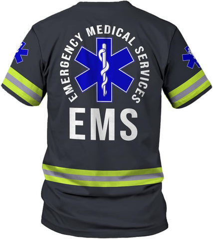 Vybonz Personalized Emergency Medical Technician, Custom Name Tshirt 3D EMT Shirts Paramedic Unisex Tshirts 3D for Men Women