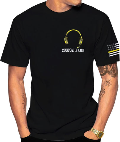 Personalized Name Dispatcher Thin Yellow Line US Flag Dispatcher T-Shirt, Custom Name Dispatcher T Shirts for Men and Women