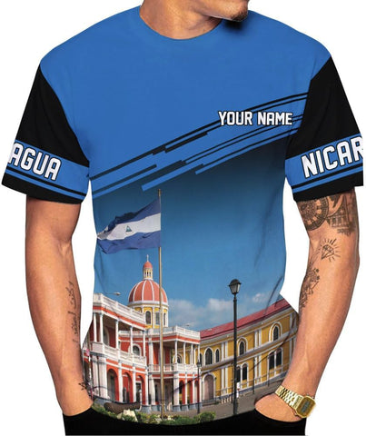 Vybonz Personalized Nicaragua Shirt 3D, Nicaragua Flag Shirts, Nicaraguan Camisas T-Shirt, Nicaragua Shirts for Men Women