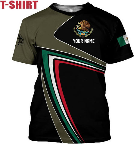 Personalized Name Mexican Hoodie 3D, Customized Mexican Hoodies for Men, Unisex Mexico Hoodie 3D, Mexico Hoodies for Men, Mexico Flag Gift for Women, T Shirt, Zip Up Hoodie, Sweatshirt HD03