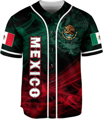 RoyalBro Personalized Mexico Baseball Jersey, Mexican Jersey for Men & Women, Mexican Flag Jersey, Mexico Shirt Camisas