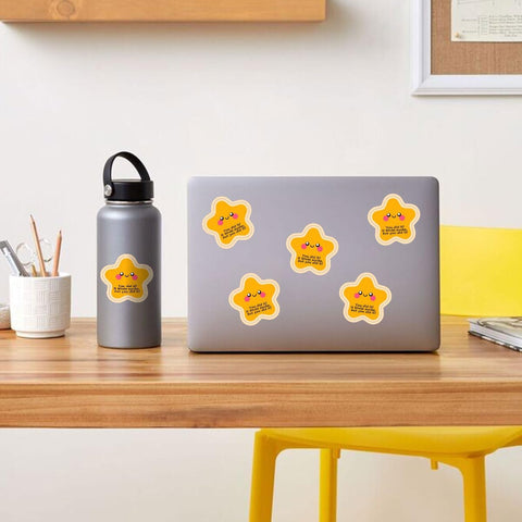 (3pcs) Gold Star Sticker. You Did It, It Kinda Sucks but You Did It Sticker, Star Meme Sticker, You Did It Sticker Die-Cut Waterproof Vinyl Sticker Laptop Water Bottle Window Phone Helmet