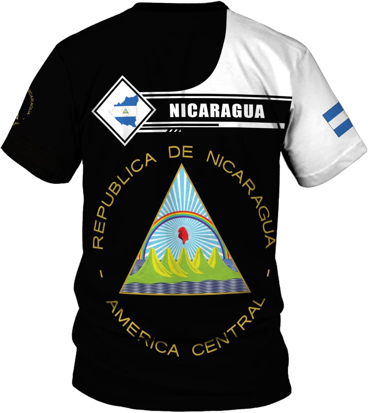 Mostprints Personalized Nicaragua Shirt 3D, Nicaragua Flag Shirts, Nicaraguan Camisas T-Shirt, Unisex Shirts for Men Women