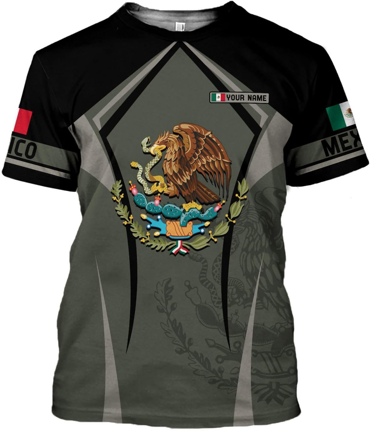 Mostprints Personalized Name Mexican Shirts for Men 3D Customized Mexico Shirts for Men Mexico Shirts for Women Mexico Shirt