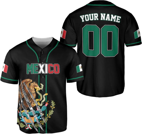 RoyalBro Personalized Mexico Baseball Jersey, Mexican Jersey for Men & Women, Mexican Flag Jersey, Mexico Shirt Camisa