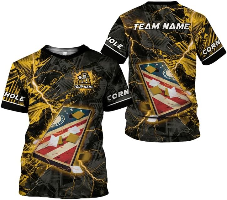 Artparel Personalized Cornhole 3D Player T-Shirt for Team Uniform Funny Gift Men Women