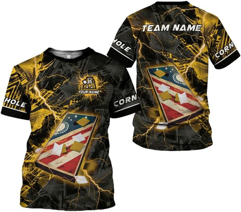 Artparel Personalized Cornhole 3D Player T-Shirt for Team Uniform Funny Gift Men Women