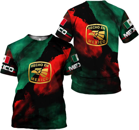 Mostefy Personalized Name Mexican Shirts 3D Customized Mexico Shirt US Flag, Mexican Shirts for Women Unisex