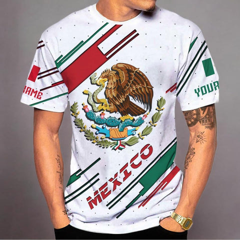 Podagree Personalized Name Mexican Shirts for Men 3D, Customized Mexico Shirts for Men, Mexico Shirts for Women Mexico Shirt