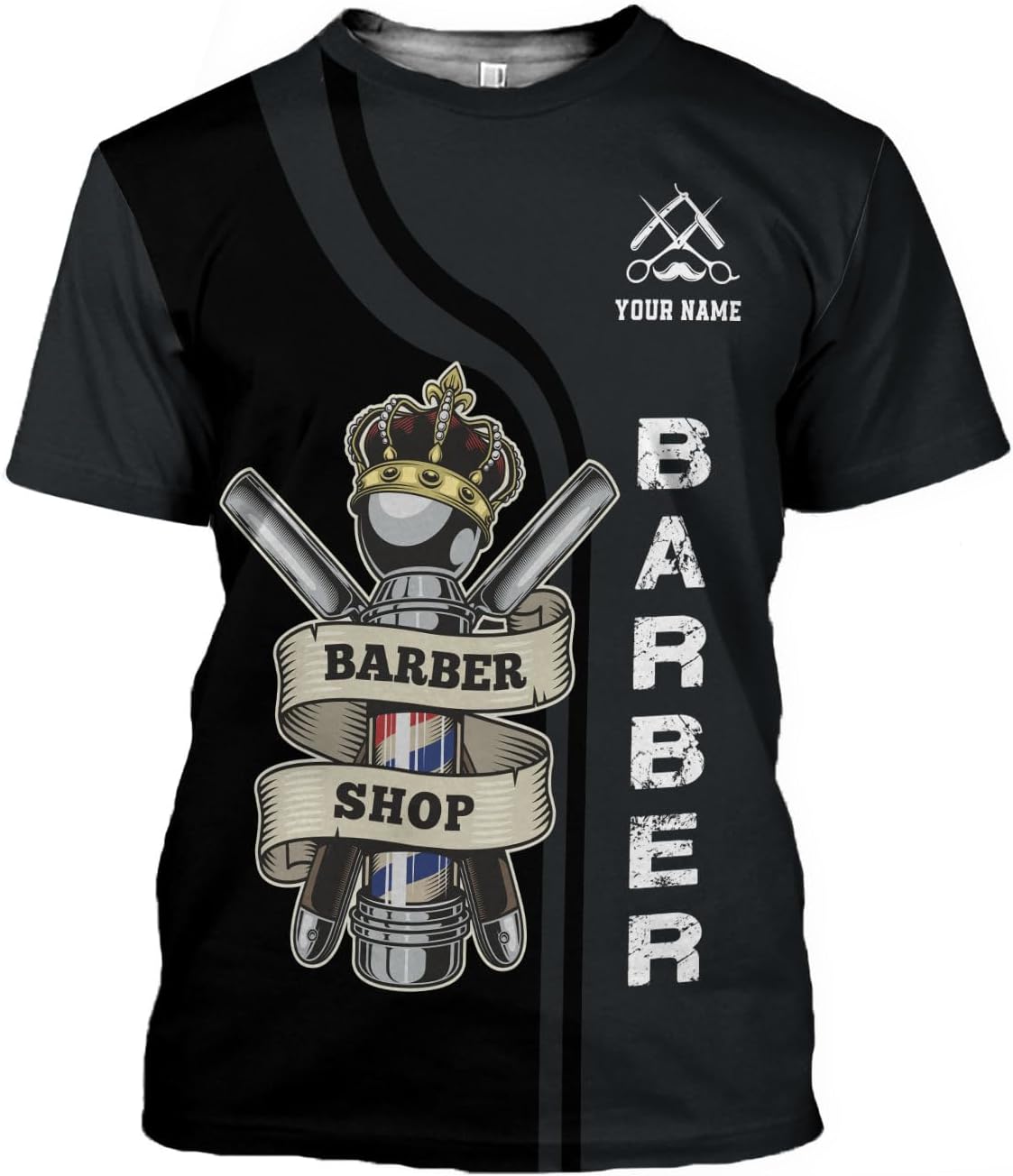 Personalized Name Barber 3D All Over Printed Shirts for Men & Women, Hair Stylist Shirt Gift for Barbershop
