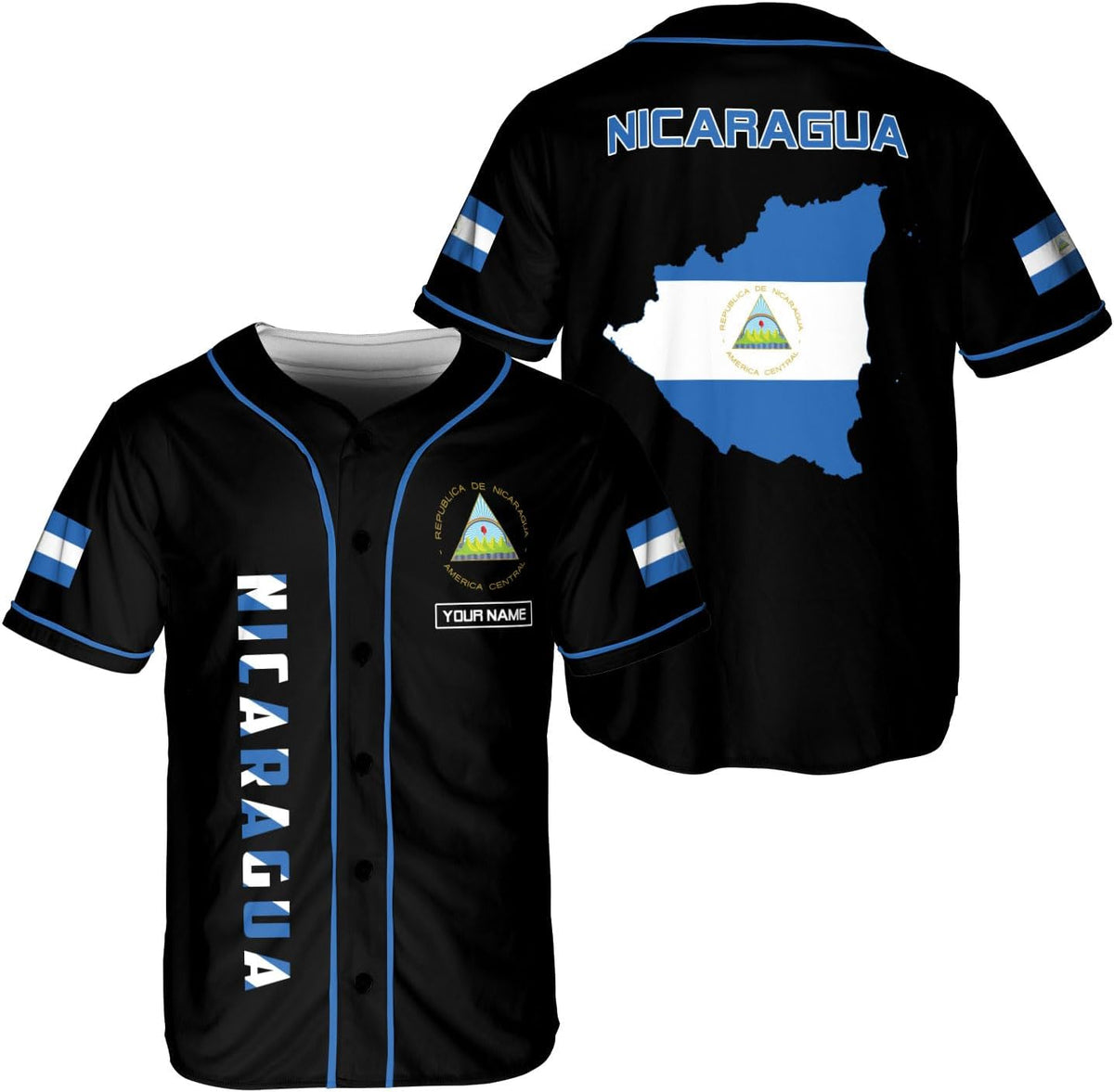 Podagree Personalized Nicaragua Baseball Jersey Shirt Name Nicaraguan Baseball Jersey for Men & Women Nicaraguan Camisas