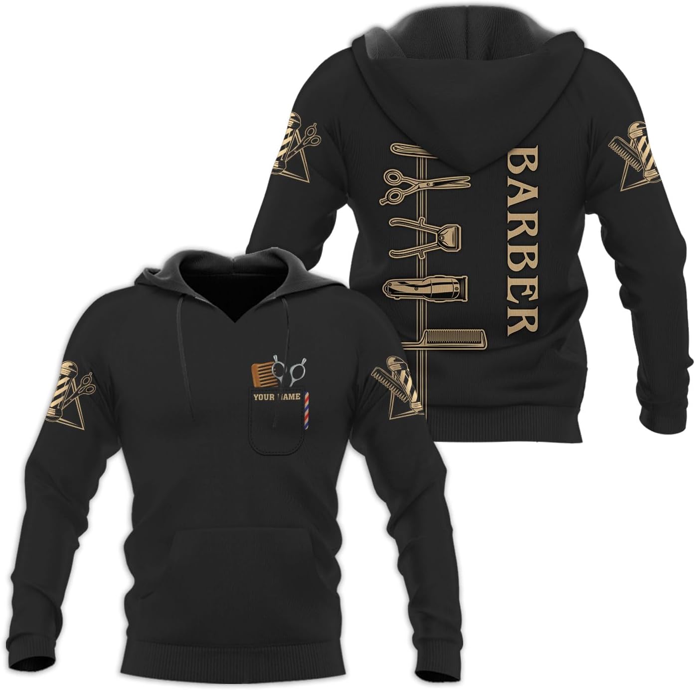Custom 3D Barber Shirt for Men Women Gift Personalized Hair Stylist Tee Barbershop Apparel Hairdresser Printed Uniform