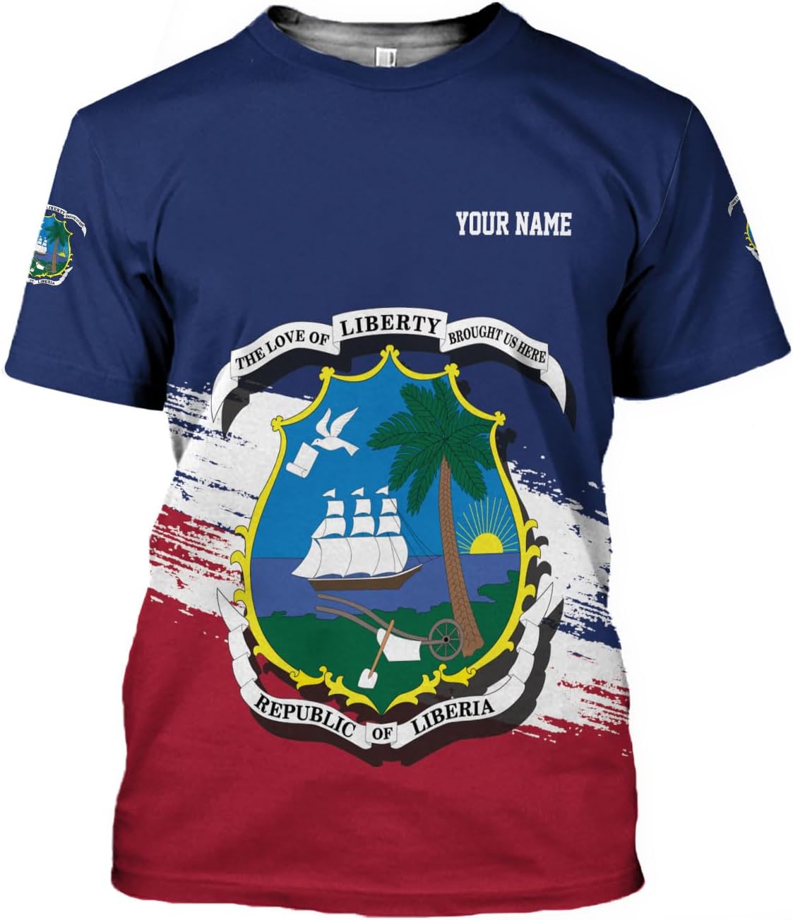 Royal Fight Personalized Liberia Shirts Liberian Pride Flag Shirt Liberia Flag Shirts Liberia Flag Gift T-Shirt for Men Women