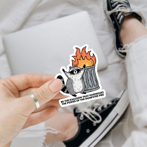 3PCS The Raccoon That Harnesses The Power of The Dumpster Fire 3" Sticker, Funny Embrace The Chaos Sticker Dumpster Fire Raccoon Stickers Truck Car Decal for Laptop Water Bottle Toolbox Phone Case