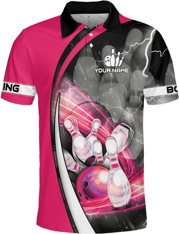 Custom Bowling Polo Shirt Personalized 3D Team Name Bowling Shirts for Men Women Jersey Unisex Bowler Short Sleeve Gift Tee