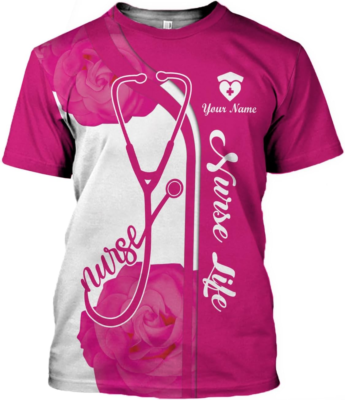Woseprints Personalized Name 3D Nurse Shirts, Emergency Nurse T-Shirt Gifts