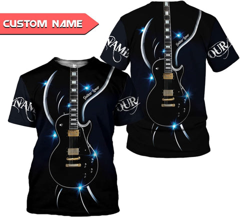 Personalized Name Guitar Shirt 3D, Customized Guitar Shirts for Men, Unisex Guitar Shirts Music Music Lover, Guitar Lover