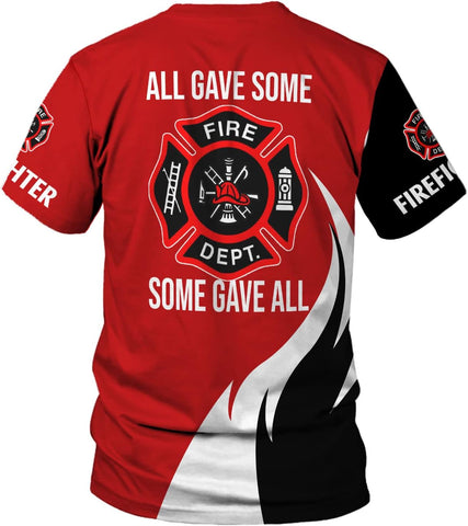 Vybonz Personalized Firefighter Shirt Custom Name Fire Man Firefighter Gift Tshirt 3D Shirts Unisex Tshirts 3D for Men Women