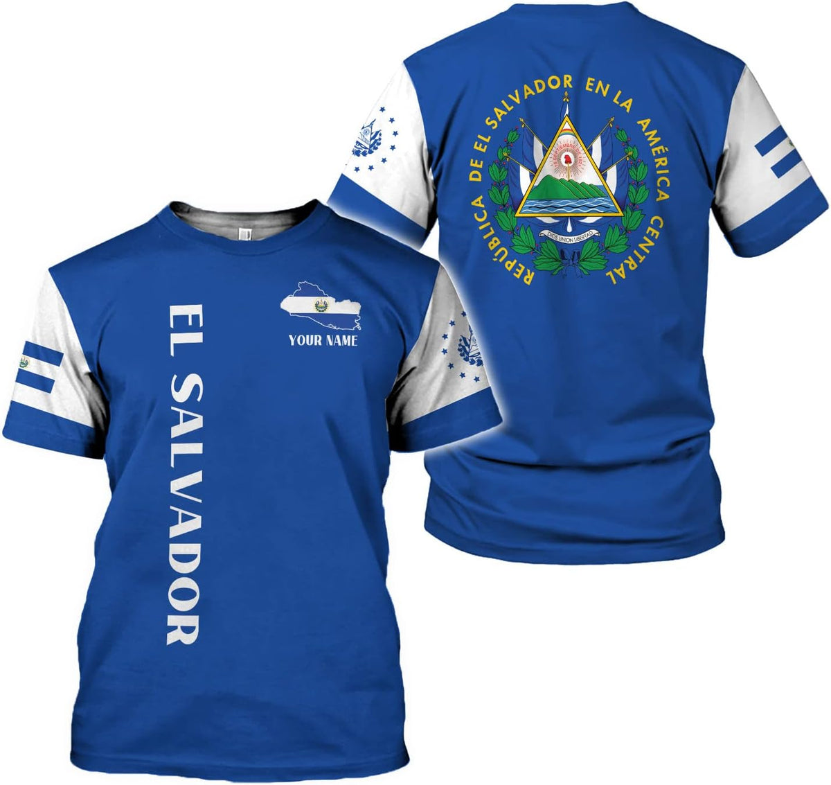 Personalized El Salvador Flag Shirt - Men & Women Salvadorans Pride Tshirt