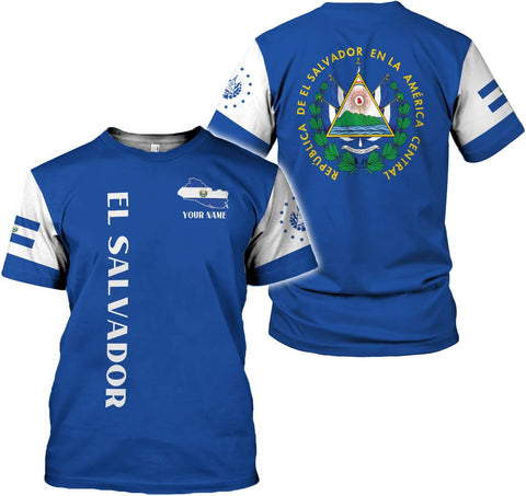 Personalized El Salvador Flag Shirt - Men & Women Salvadorans Pride Tshirt