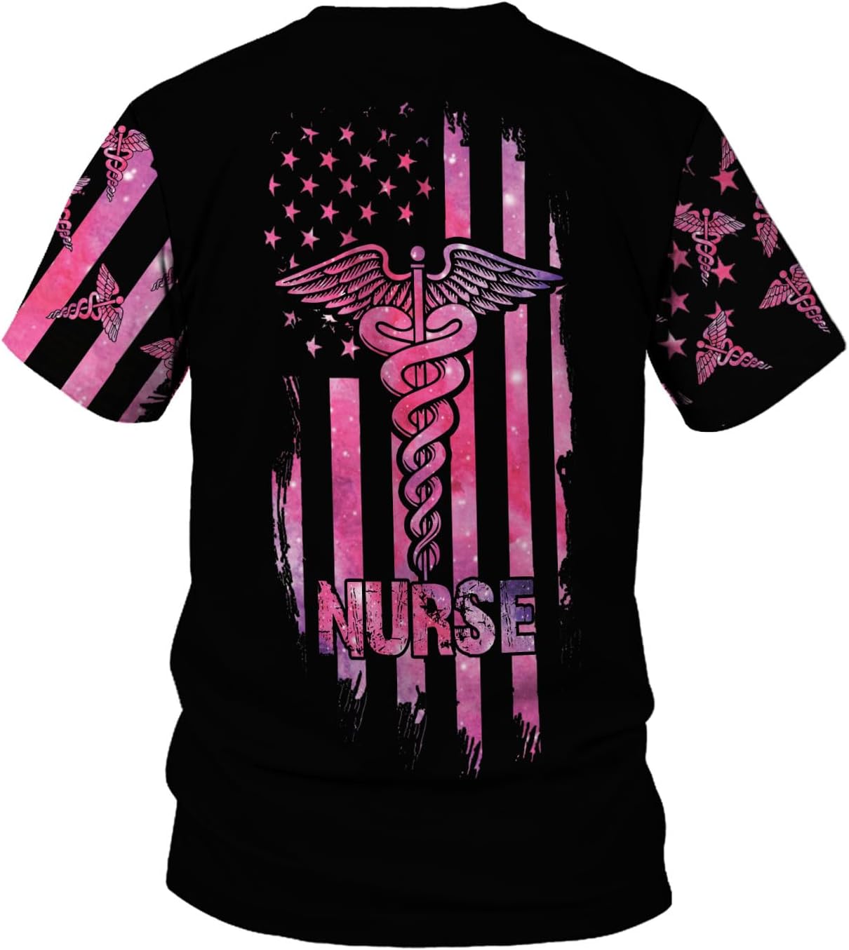 Woseprints Personalized Name 3D Nurse Shirts, Emergency Nurse T-Shirt Gifts