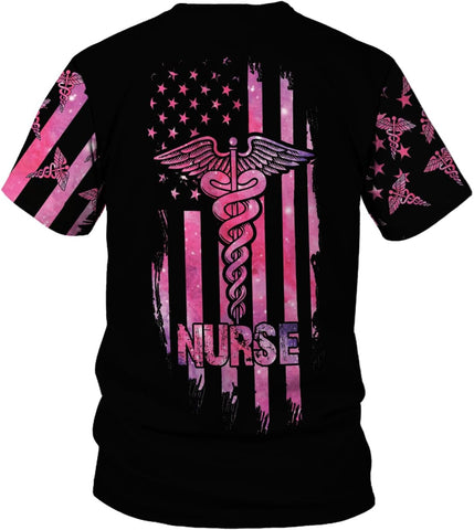 Woseprints Personalized Name 3D Nurse Shirts, Emergency Nurse T-Shirt Gifts