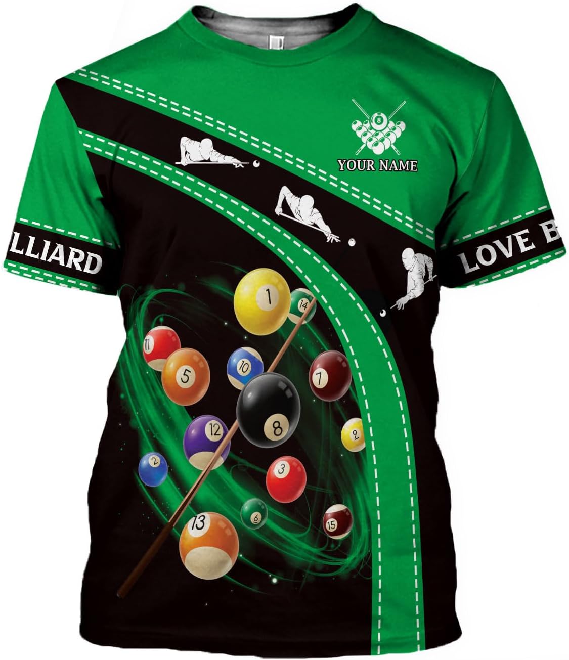 Pretyprints Personalized 3D Billiard Shirt Custom Name Men Women Team Apparel Pool 8 Ball Flag Tshirt Billiards Shirts Gift