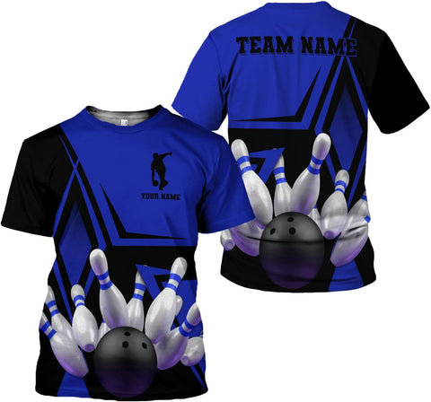 Personalized Bowling Shirt Custom Name Shirts Gift for Women & Men Womens Polo Team 3D Unisex Jersey Short Sleeve Funny