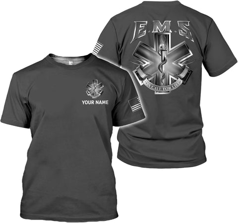 Mostefy Personalized EMT Shirt, EMS Shirt, Customized EMS Shirts,EMT Paramedic Uniform Emergency Medical Technician Shirts