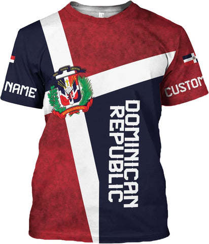 Vybonz Personalized Dominican Republic Shirts 3D, Republica Dominicana Tshirt, Dominican Republic Flag Shirt