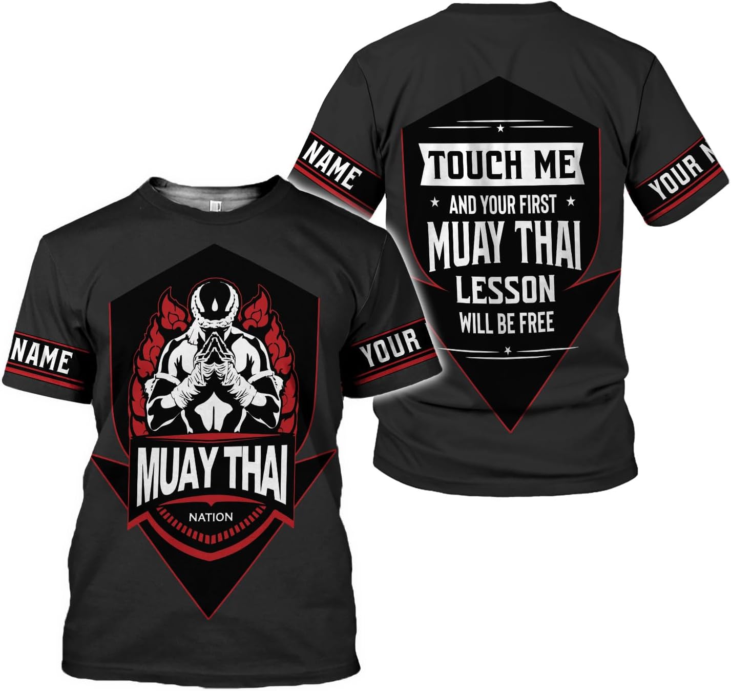 MAPrints Personalized Name Boxing Hoodies, Muay Thai Pride Sweatshirt