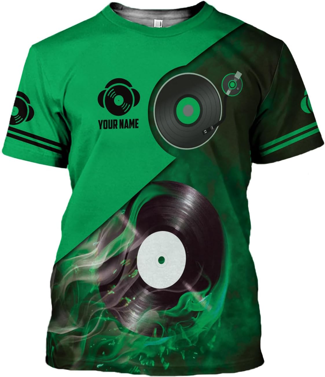 AOVL Personalized DJ Shirts 3D Custom DJ Shirts for Men Women DJ Gifts for Men EDM Music Festival Gifts for Men Music DJ Gift