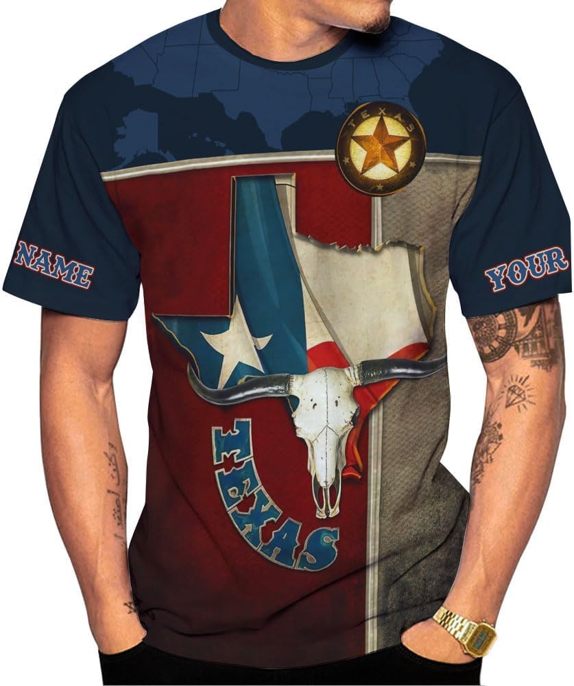 Mostprints Personalized Texas Flag Shirt and Map Dont Mess with Texas Customize Name Texas Shirts for Men Women Adult Size