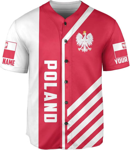 Parvii Personalized Poland Baseball Jersey Shirt Women & Men, Polska Tshirt Poland Shirt, Poland Pride Shirts, Polish Eagle