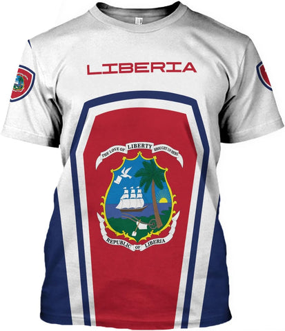 Royal Fight Personalized Liberia Shirts Liberian Pride Flag Shirt Liberia Flag Shirts Liberia Flag Gift T-Shirt for Men Women