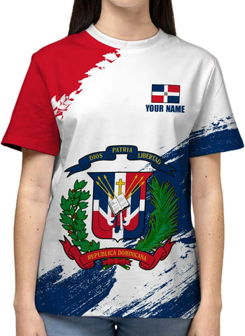Custom Dominican Republic 3D Shirts for Men Dominicana Flag Shirts Dominican Flag Tshirt Dominican Independence Day