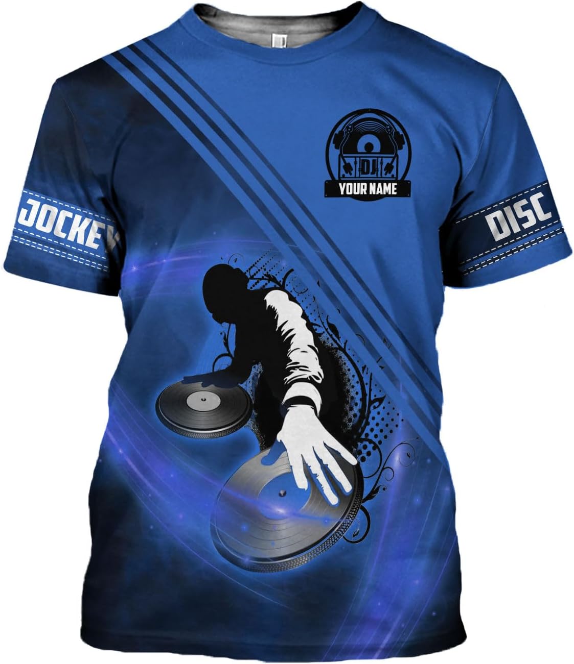 AOVL Personalized DJ Shirts 3D Custom DJ Shirts for Men Women DJ Gifts for Men EDM Music Festival Gifts for Men Music DJ Gift