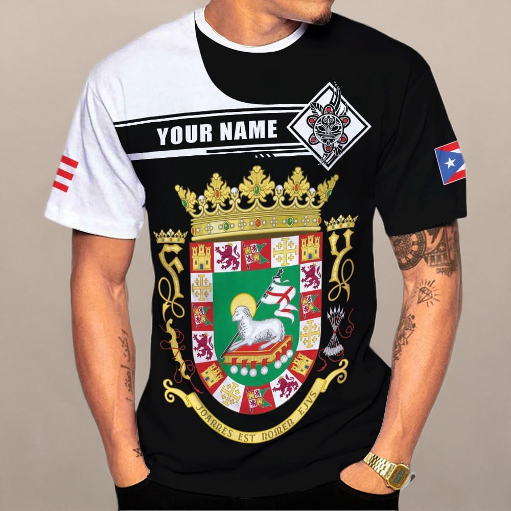 Mostefy Personalized Name Puerto Rico Shirt, Customized Puerto Rico Shirts for Men and Women, Puerto Rico Flag T-Shirt3