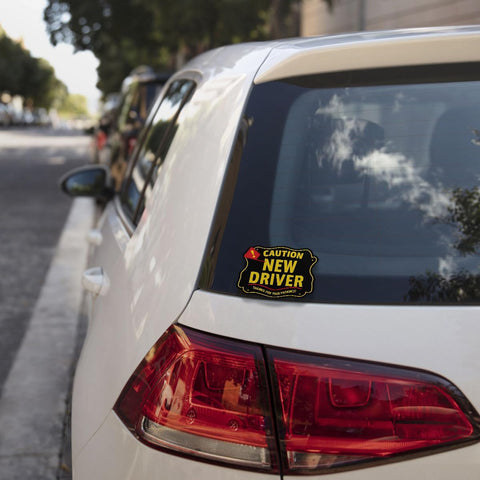 Caution New Driver, Thanks for Your Patience 3" Car Sticker, New Driver Bumper Sticker, Decal Safety Signs for New Driver, Sticker Waterproof for Truck, Car, Helmet