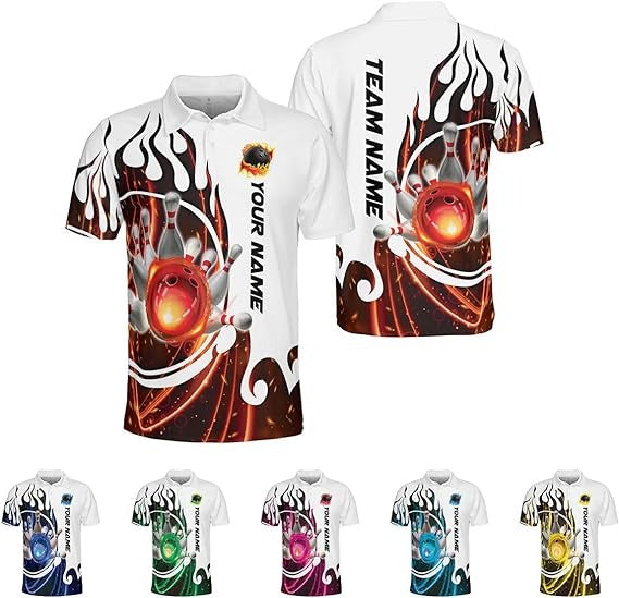 Mostprints Custom Bowling Polo Shirt Personalized 3D Team Name Bowling Shirts For Men Women Jersey Unisex