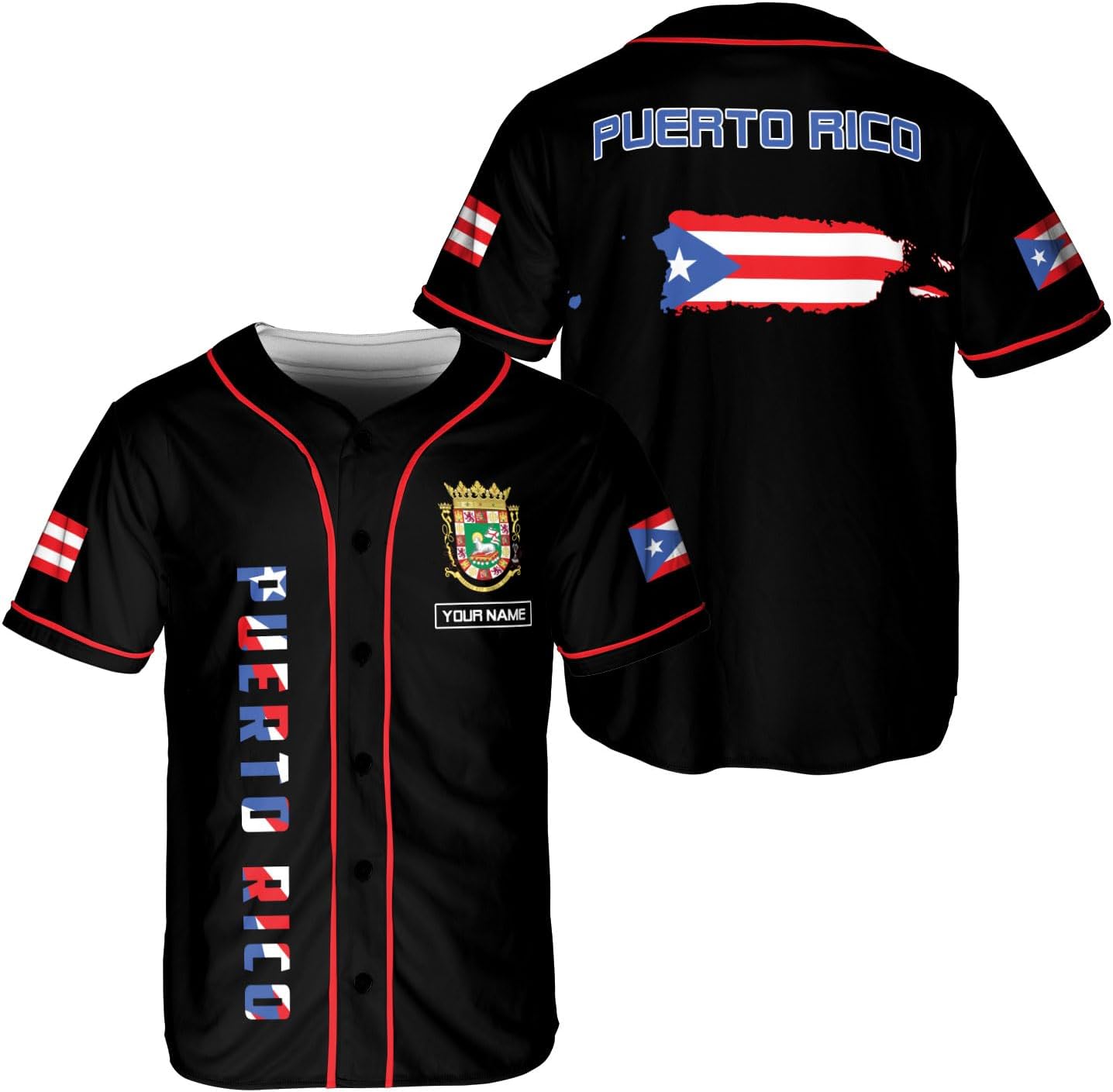 Podagree Personalized Puerto Rico Baseball Shirt Customized Puerto Rican Baseball Jersey Puerto Rican Baseball Gift for Men
