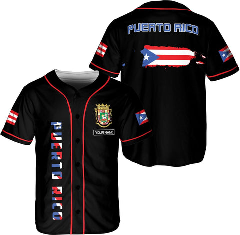 Podagree Personalized Puerto Rico Baseball Shirt Customized Puerto Rican Baseball Jersey Puerto Rican Baseball Gift for Men